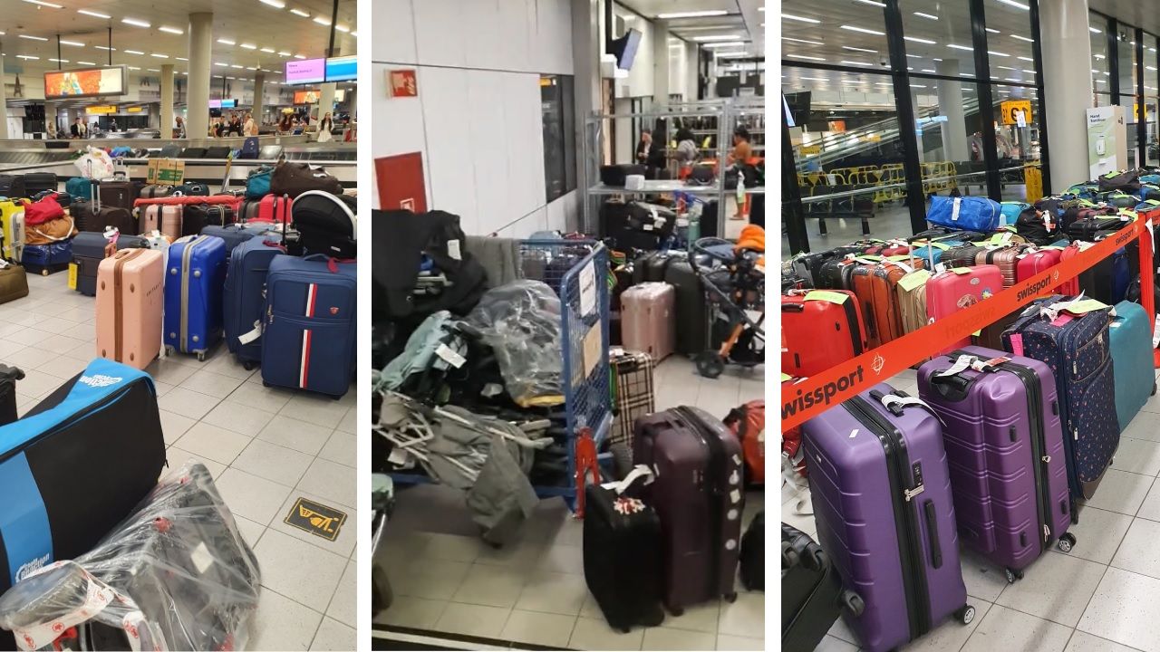 Hollanda’nın Schiphol havalimanında bagaj sistemi çöktü!