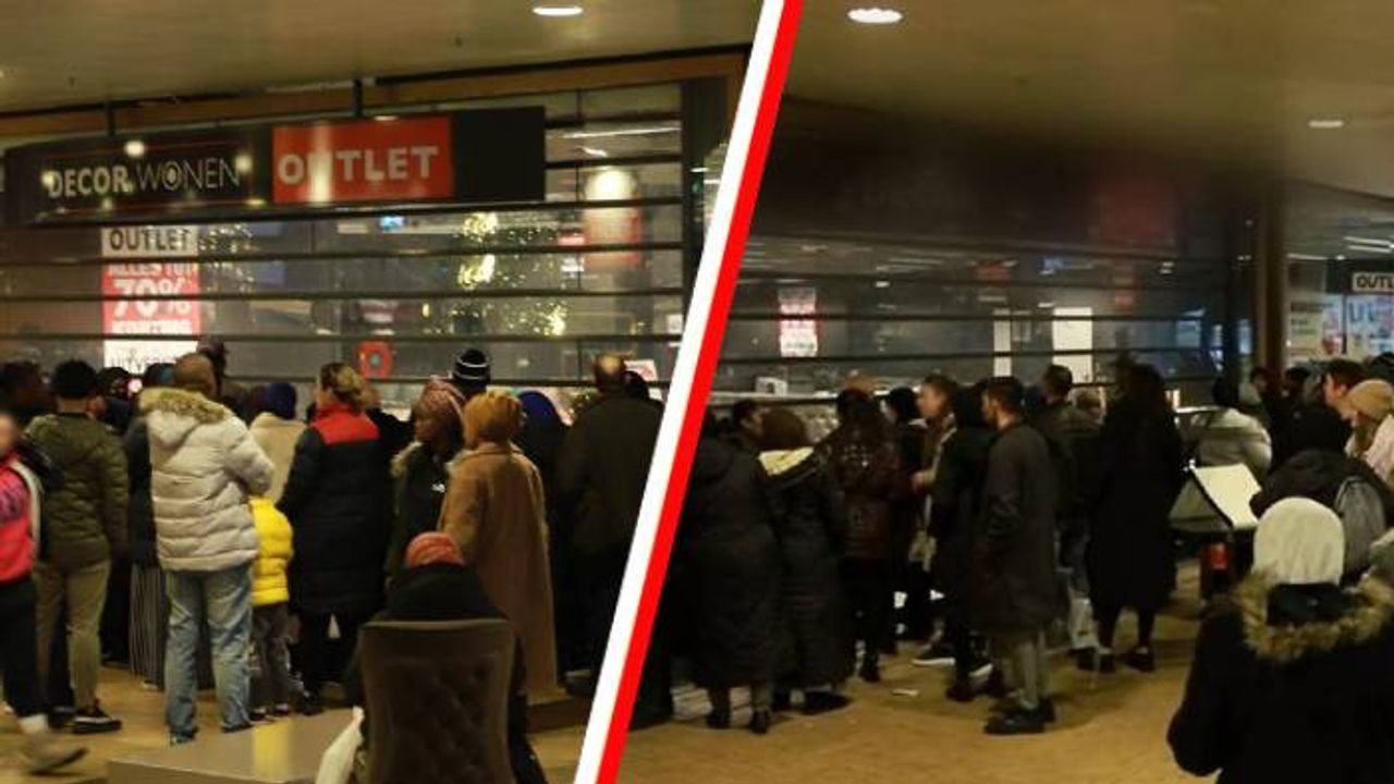 Den Haag’daki Türk mobilya mağazasında indirim izdihamı! Polis kalabalığa müdahale etti