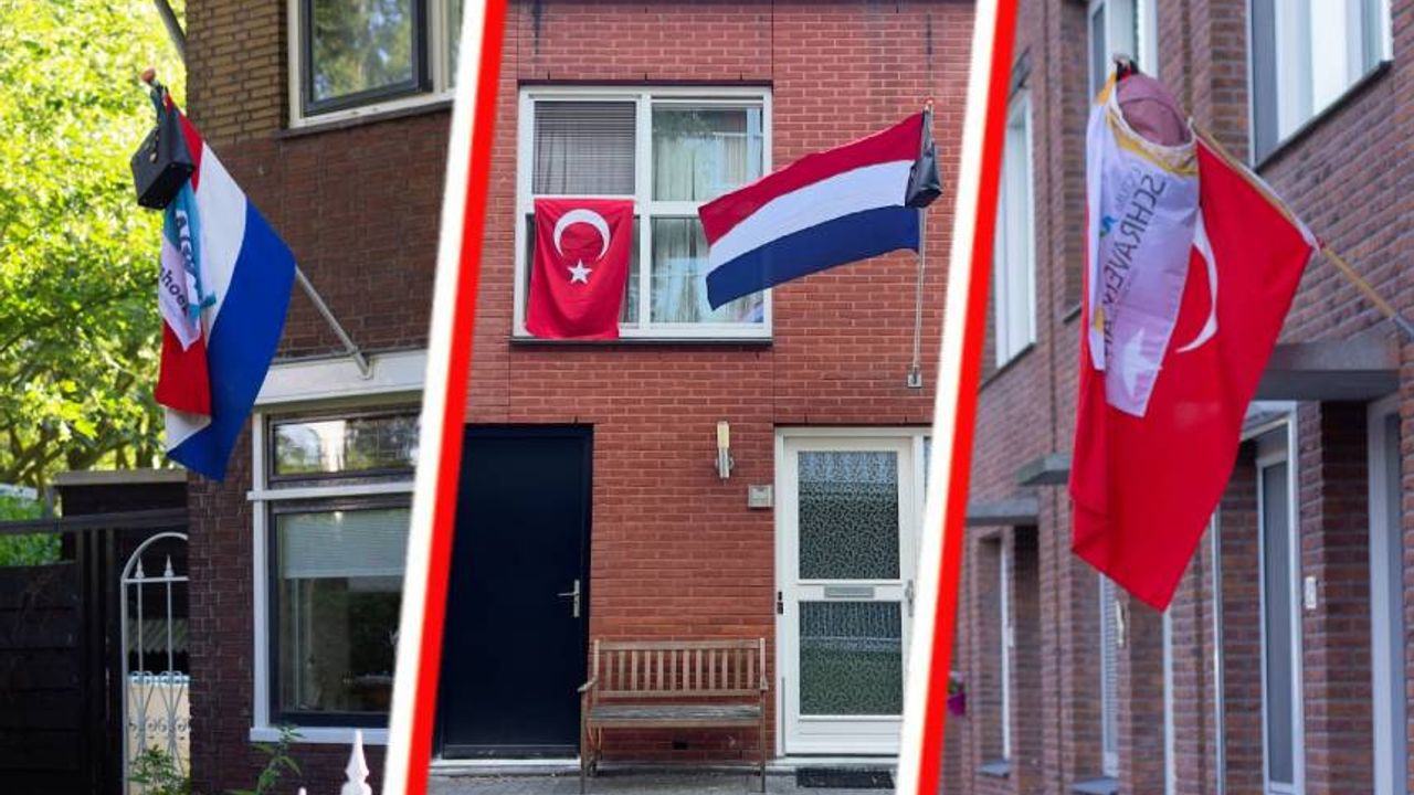 Hollanda'da lise mezunları sokakları bayrak ve çantalarla renklendirdi