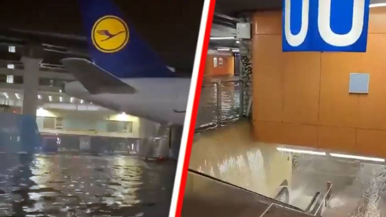 Almanya'da Frankfurt Havalimanı ve metro hatlarını su bastı