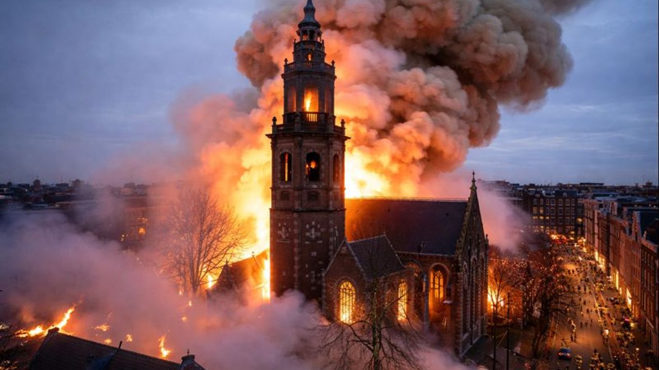 Amsterdam’daki 154 yıllık tarihi Vondelkerk’te yangın