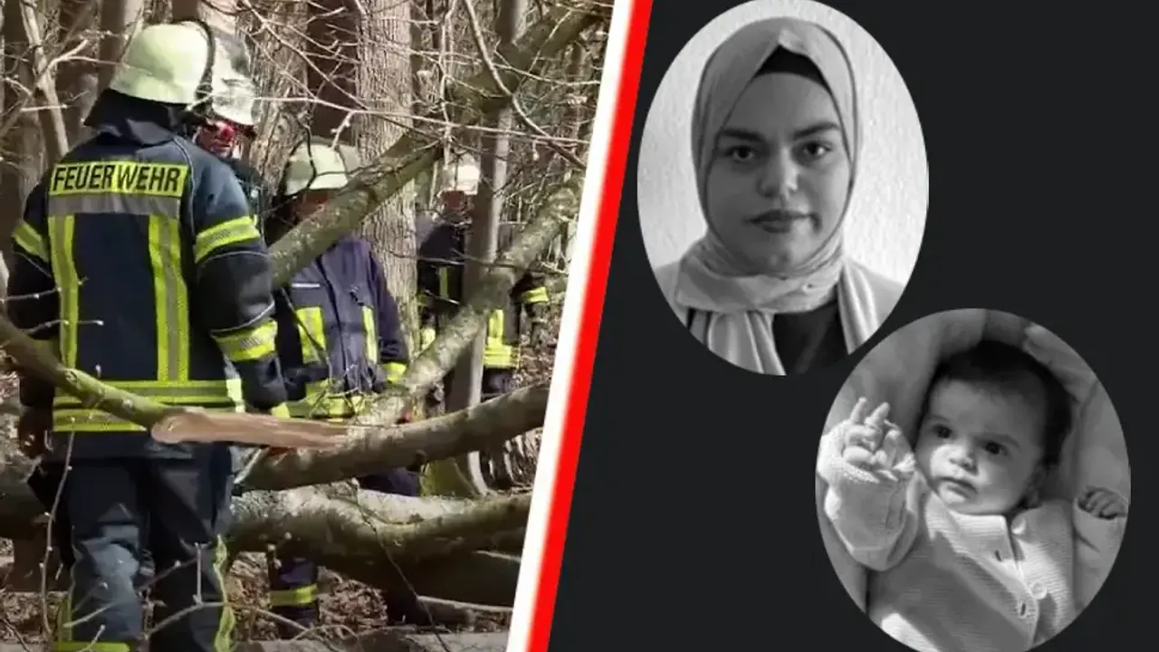 Almanya’da Paskalya’da ağaç altında kalan Türk anne ve bebeği defnediliyor