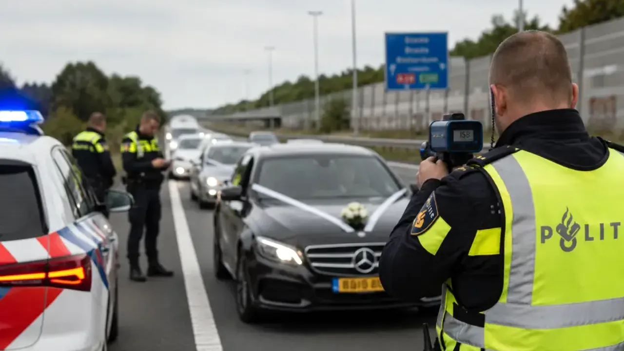 Hollanda'da gelin almaya giderken hız yapan 4 sürücünün ehliyetine el konuldu