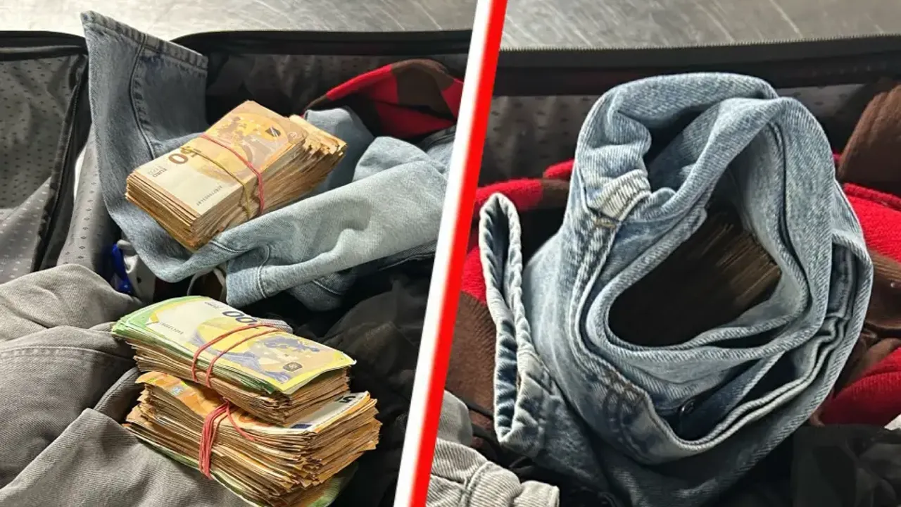 Almanya'da 600 euro taşıdığını söyleyen yolcunun bagajından 74 bin euro çıktı