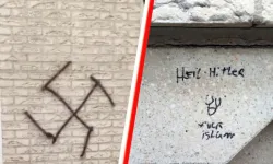 Den Haag'da bir camiye gamalı haç ve nefret içerikli yazılar çizildi