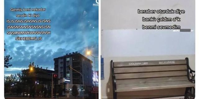 Aşkını ilan ettiği bankı evine götürdü, belediye bankı geri istedi!
