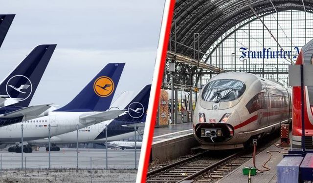Almanya'da büyük grev nedeniyle yüzlerce uçuş ve tren seferi iptal edildi