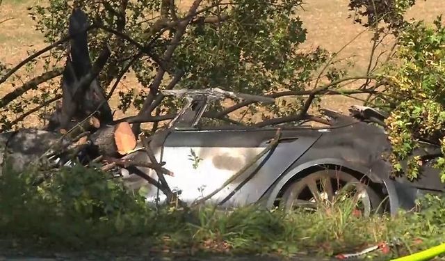 Almanya’da Tesla kazasında baba ve iki çocuğu alevler arasında can verdi
