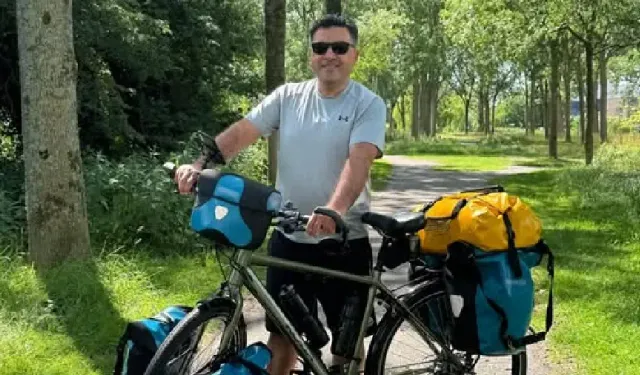 Hollanda’dan gurbetçi, depremzede çocuklar için Fethiye’ye bisiklet sürdü