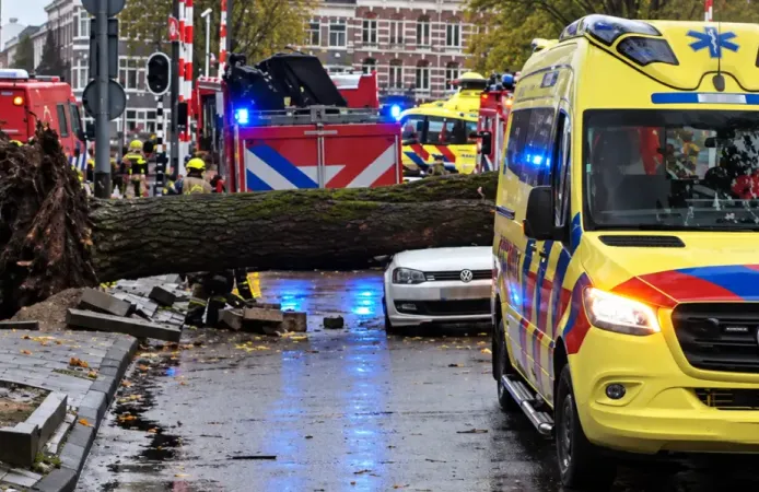 Hollanda'da fırtına hasara yol açtı, KNMI'den yeni uyarı geldi