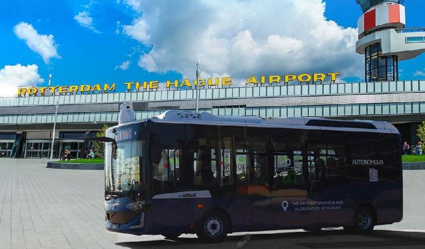 Türk Yapımı Sürücüsüz Otobüs, Rotterdam Havalimanı'nda Hizmete Giriyor