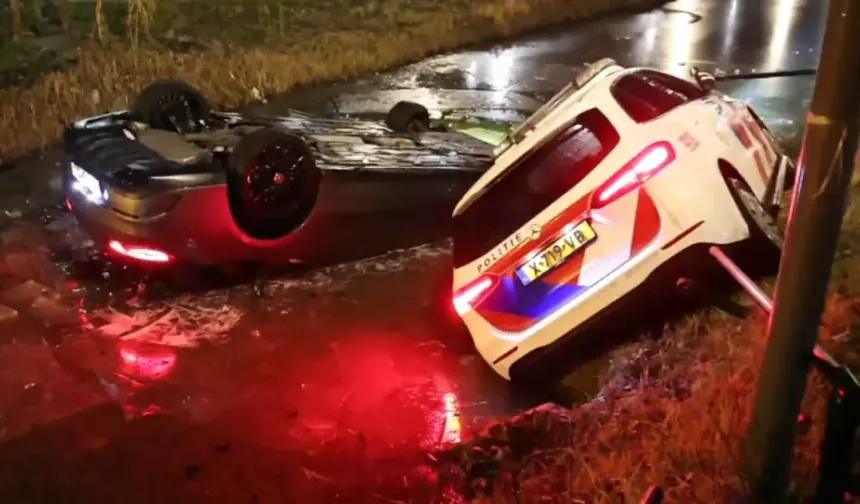 Hollanda’da yollar buz pistine döndü: Sadece bir otoyolda 11 kaza