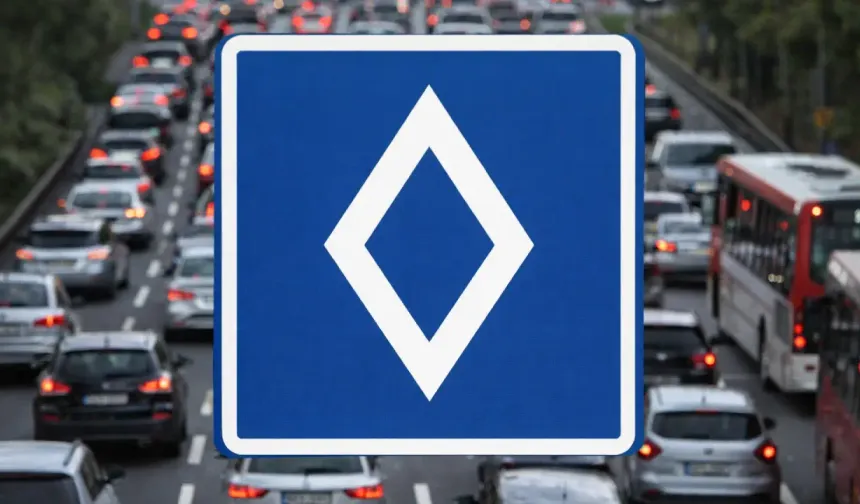 Almanya’da yeni trafik levhası: Beyaz elmas ne anlama geliyor?