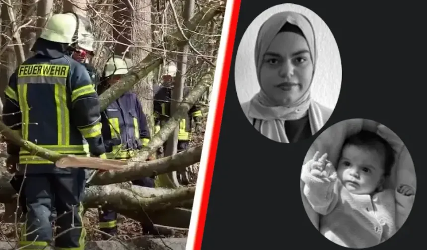 Almanya’da Paskalya’da ağaç altında kalan Türk anne ve bebeği defnediliyor