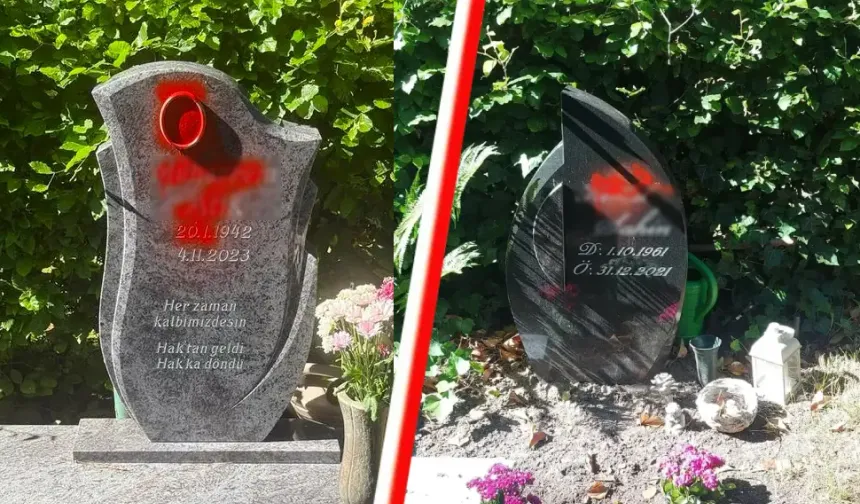 Almanya'da Alevilere ait mezarlara kırmızı boyayla saldırı