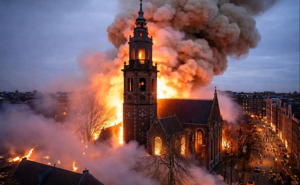 Amsterdam’daki 154 yıllık tarihi Vondelkerk’te yangın