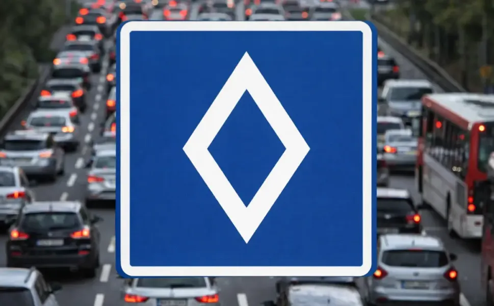 Almanya’da yeni trafik levhası: Beyaz elmas ne anlama geliyor?