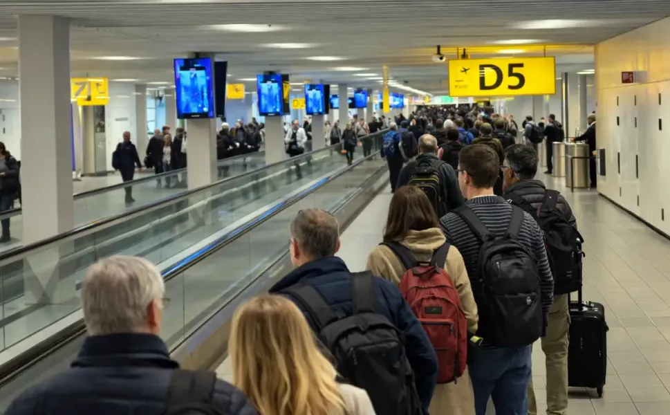 Schiphol’de yeni dijital sınır kontrolü nedeniyle uzun kuyruklar oluştu