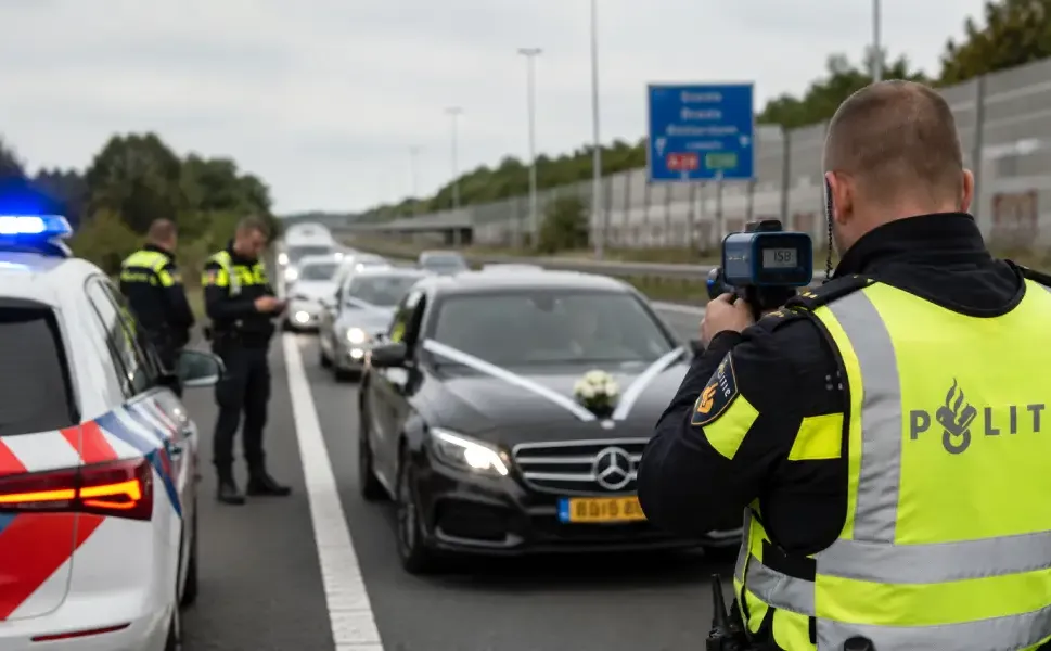 Hollanda'da gelin almaya giderken hız yapan 4 sürücünün ehliyetine el konuldu
