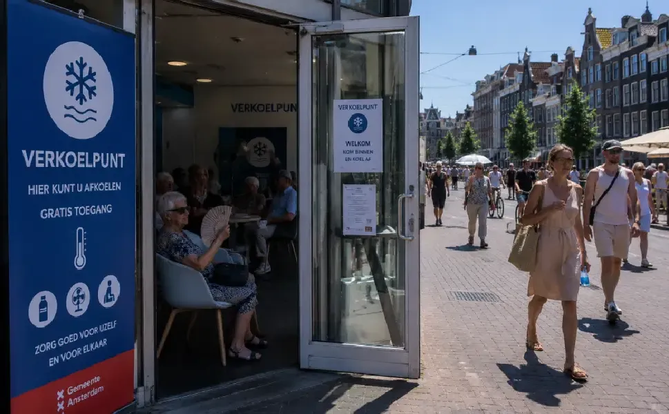 Hollanda'da birçok belediye aşırı sıcaklara karşı serinleme noktaları açtı