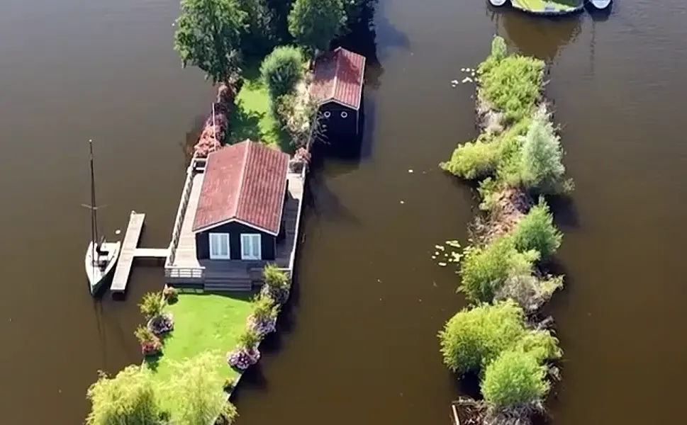 Hollanda'nın su üzerindeki Scheendijk köyü sosyal medyada viral oldu