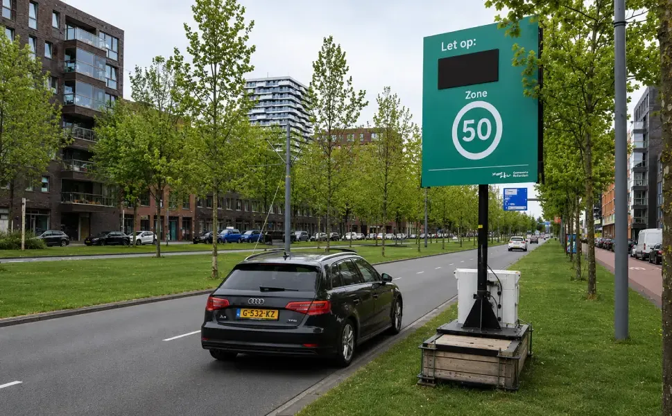 Rotterdam'da hız yapan sürücülerin plakası yol kenarındaki panolarda gösterilecek
