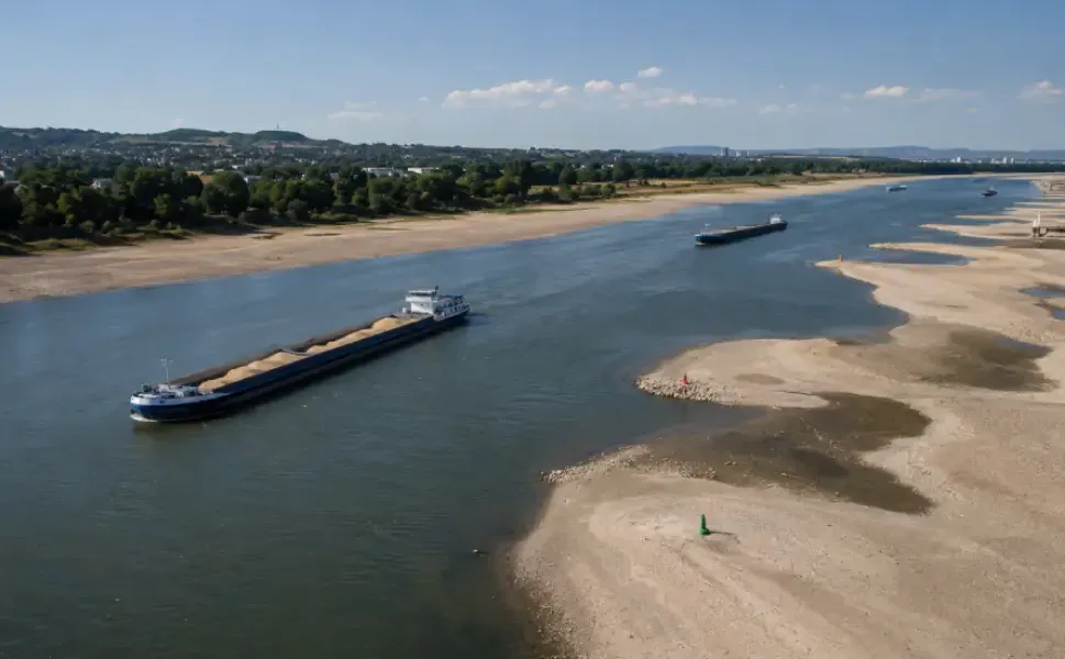 Ren Nehri'nde su seviyesinde tarihi düşüş yaşandı