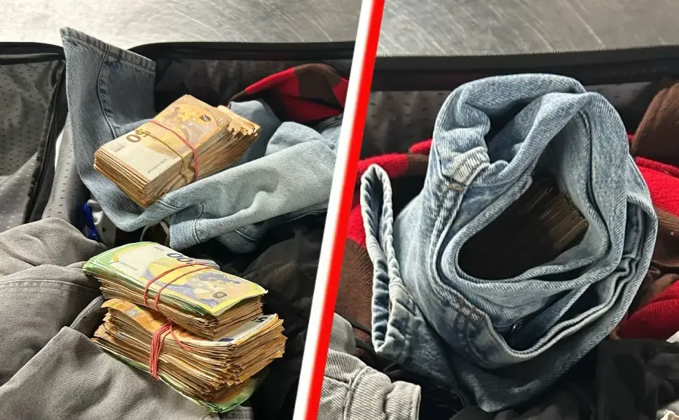 Almanya'da 600 euro taşıdığını söyleyen yolcunun bagajından 74 bin euro çıktı