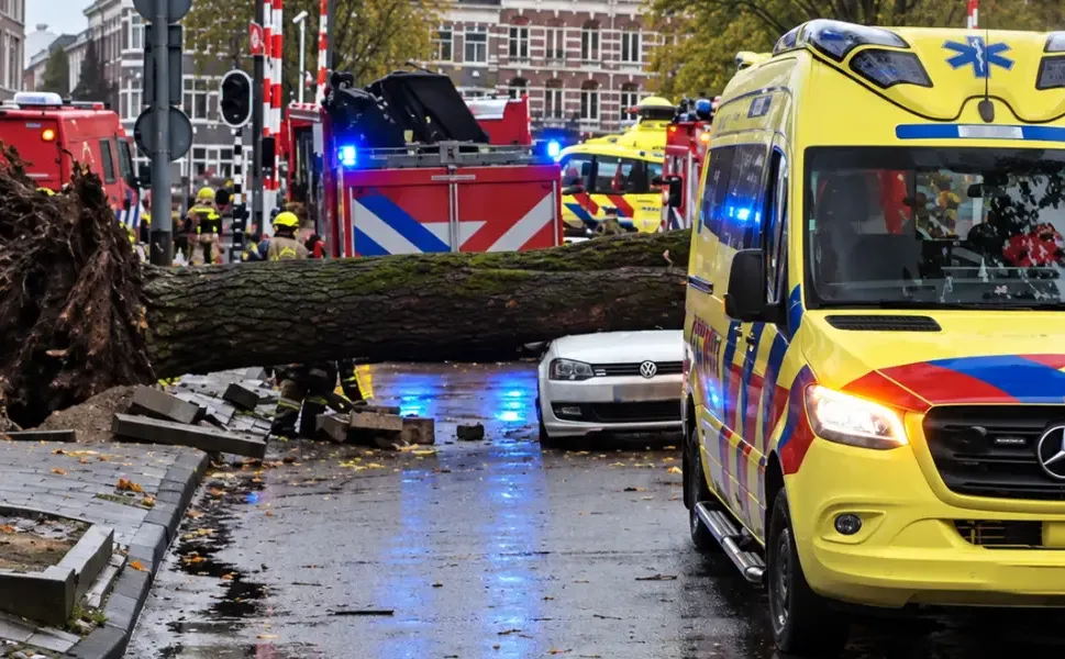 Hollanda'da fırtına hasara yol açtı, KNMI'den yeni uyarı geldi