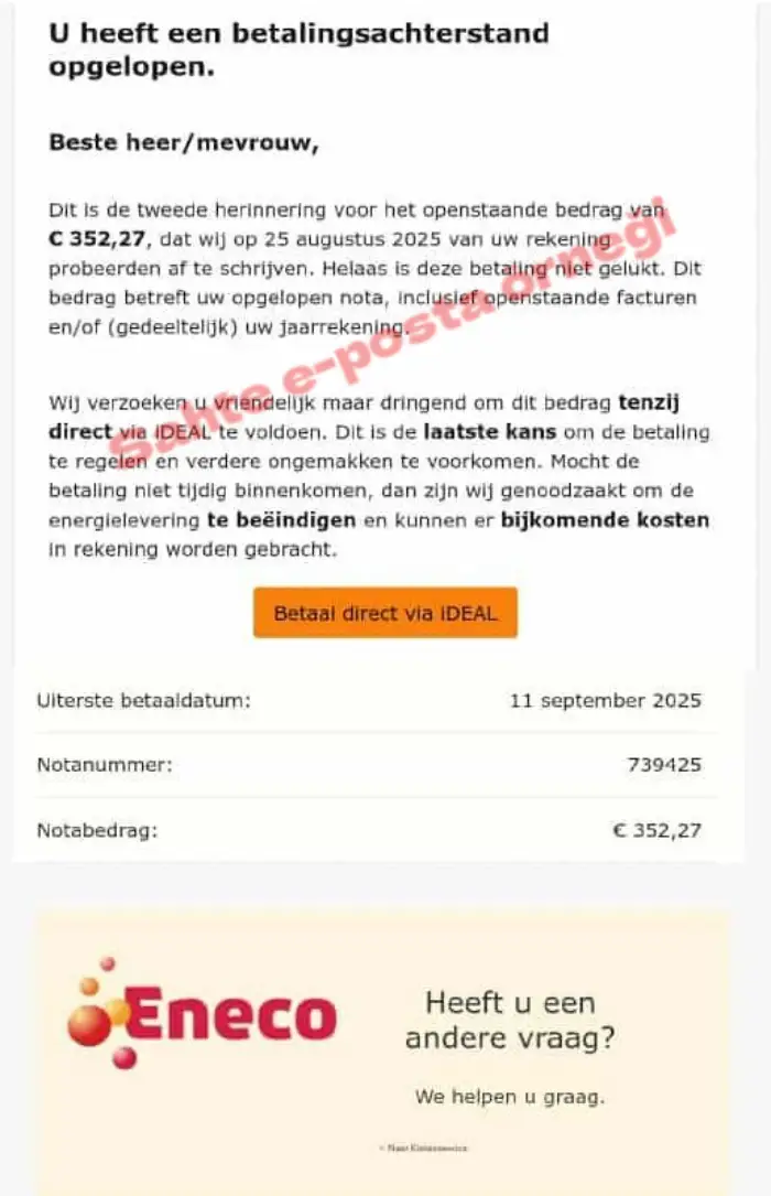 Sahte E Posta Eneco
