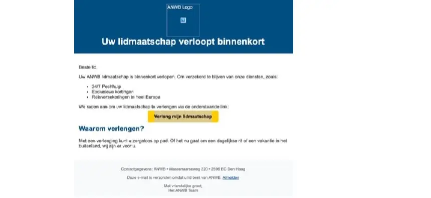 Anwb Sahte Mail