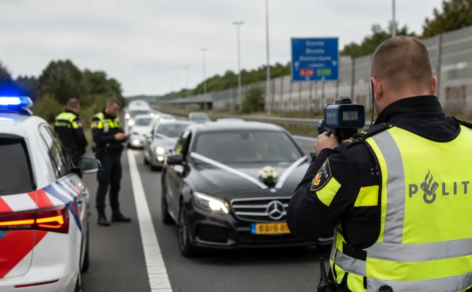 Hollanda'da gelin almaya giderken hız yapan 4 sürücünün ehliyetine el konuldu